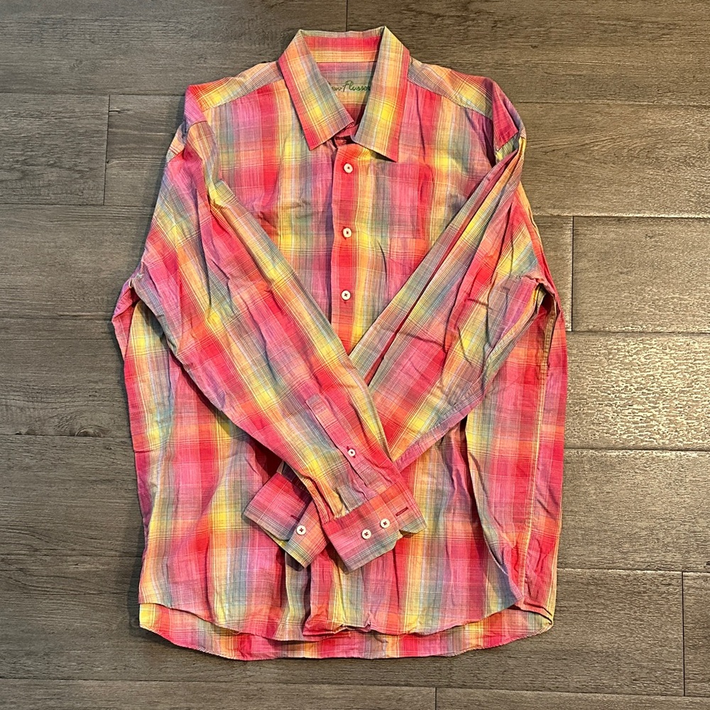 Alan Flusser Red and Yellow Plaid Shirt